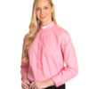 Clerical Shirt: Women 1' Slip-in Collar L/S Pink - Reliant Shirts